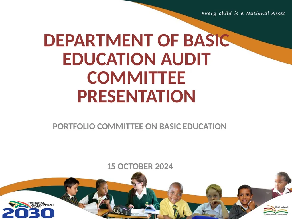 DEPARTMENT OF BASIC EDUCATION AUDIT COMMITTEE - slide 1 of 33