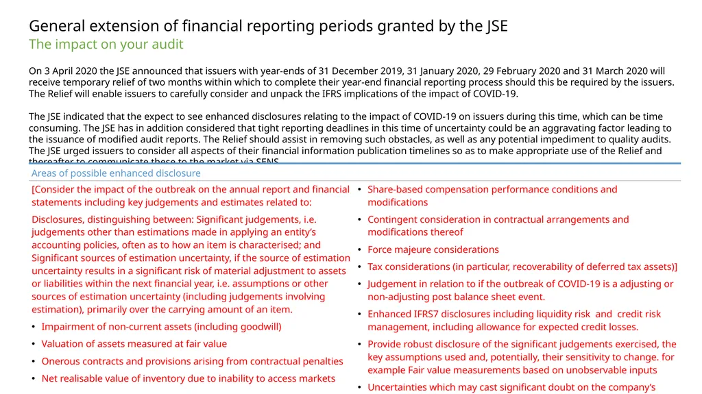 How is Deloitte Audit responding to the risks of - slide 4 of 6