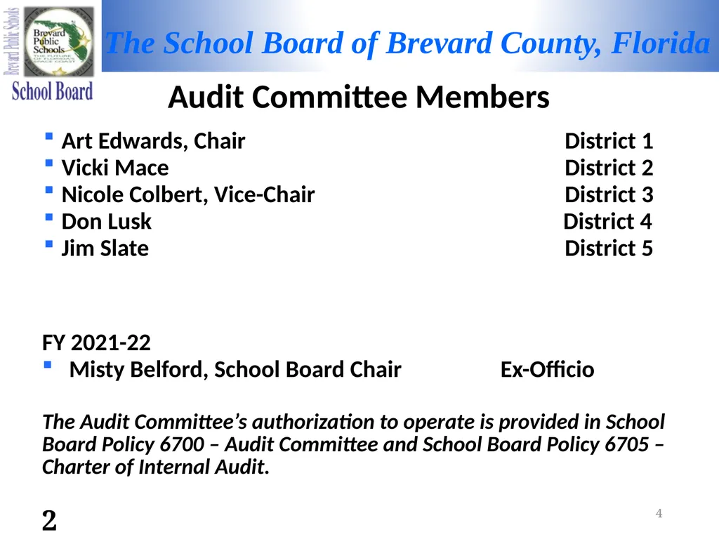 FY 2021-2022 MID-TERM REPORT Audit Committee - slide 4 of 22