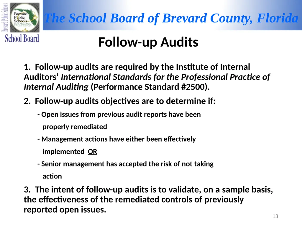 FY 2021-2022 MID-TERM REPORT Audit Committee - slide 13 of 22