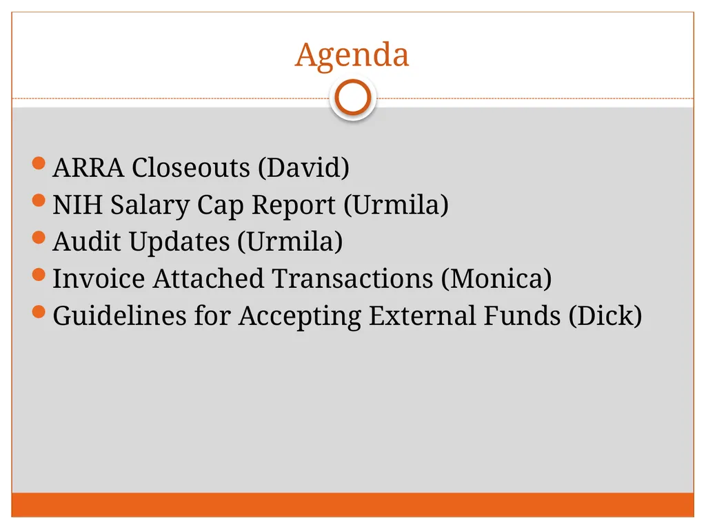Tuesday, December 4, 2012 Research Administration - slide 2 of 31