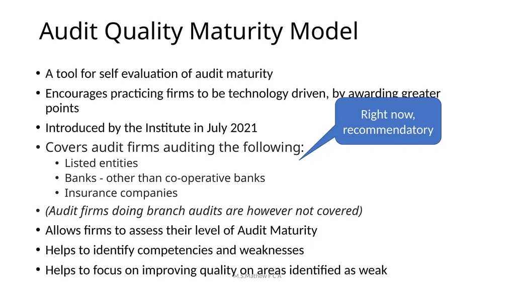 Achieving Audit Quality & Compliance with Peer - slide 22 of 83