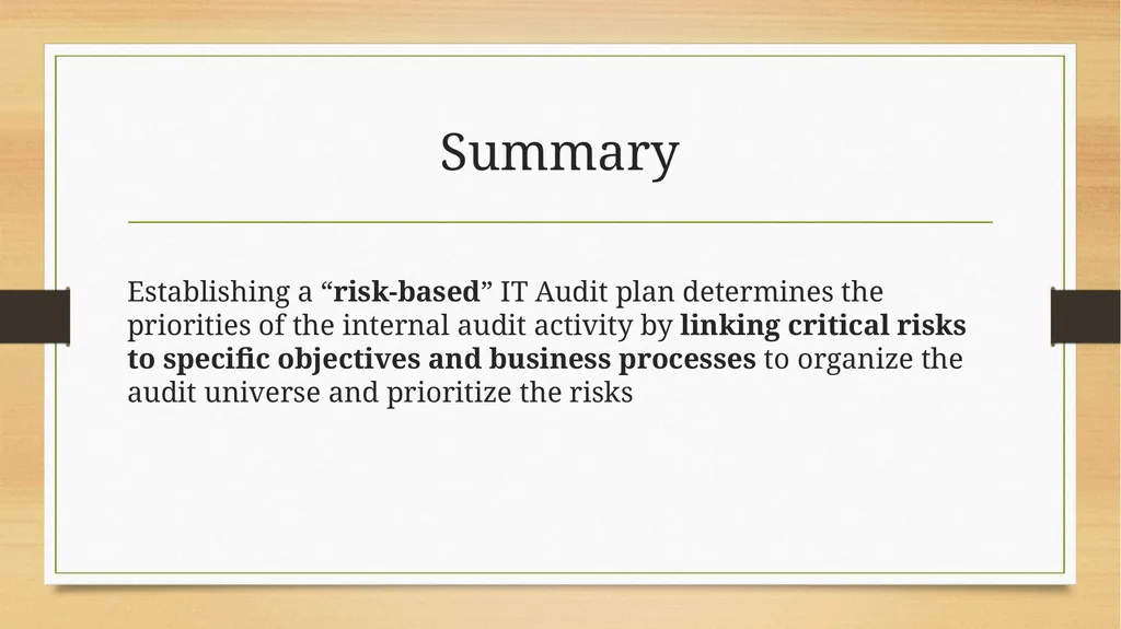 Basics to Performing Value-added IT Audits - slide 37 of 39