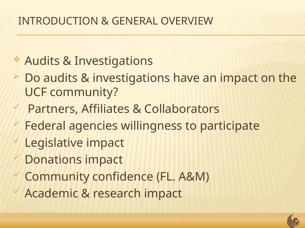 Audits and Investigations Presented by: Doug - slide 3 of 23