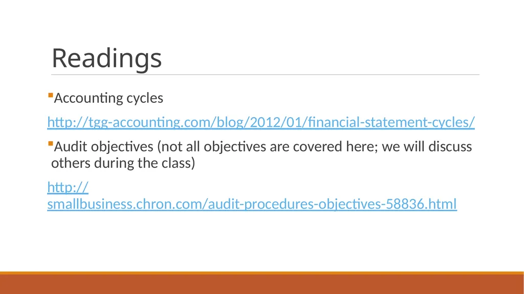 Audit Week one Course Administration Professor - slide 17 of 113