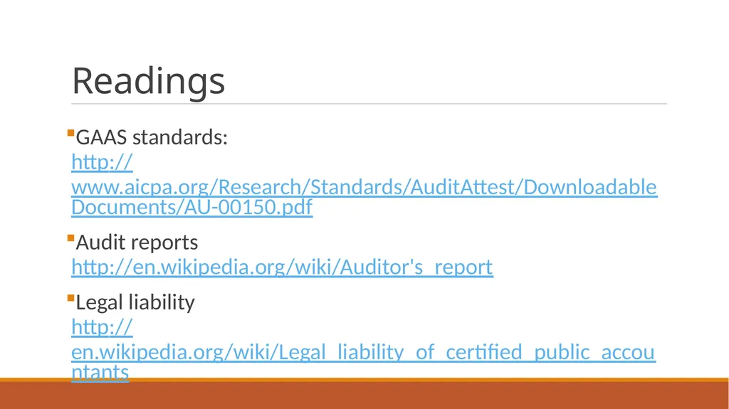 Audit Week one Course Administration Professor - slide 7 of 113
