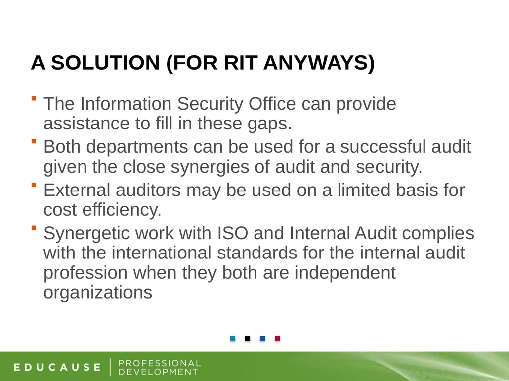 Information Security and Internal Audit Working - slide 13 of 23