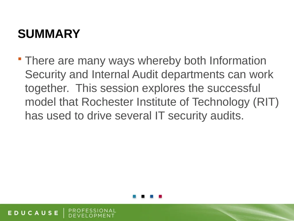 Information Security and Internal Audit Working - slide 3 of 23