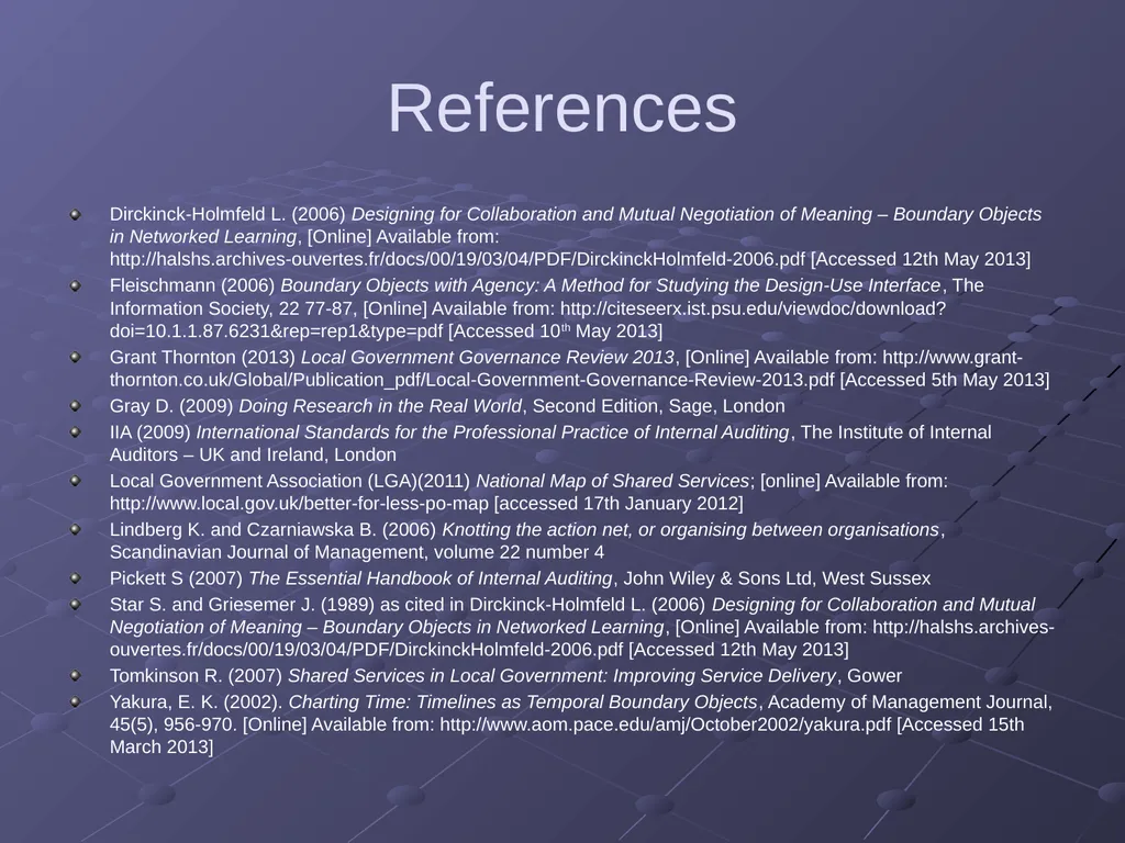 “Applications of Research” Auditing in the Shared - slide 26 of 26