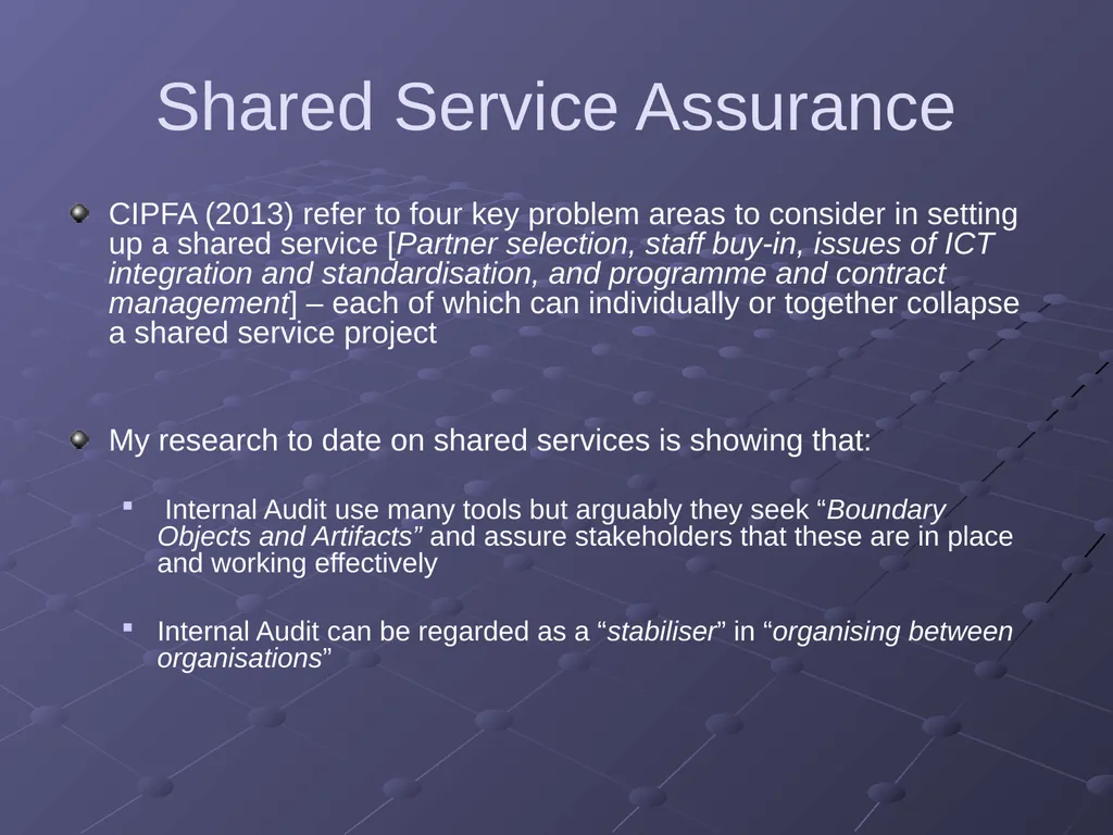 “Applications of Research” Auditing in the Shared - slide 16 of 26