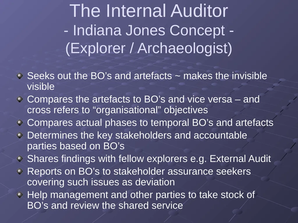 “Applications of Research” Auditing in the Shared - slide 20 of 26