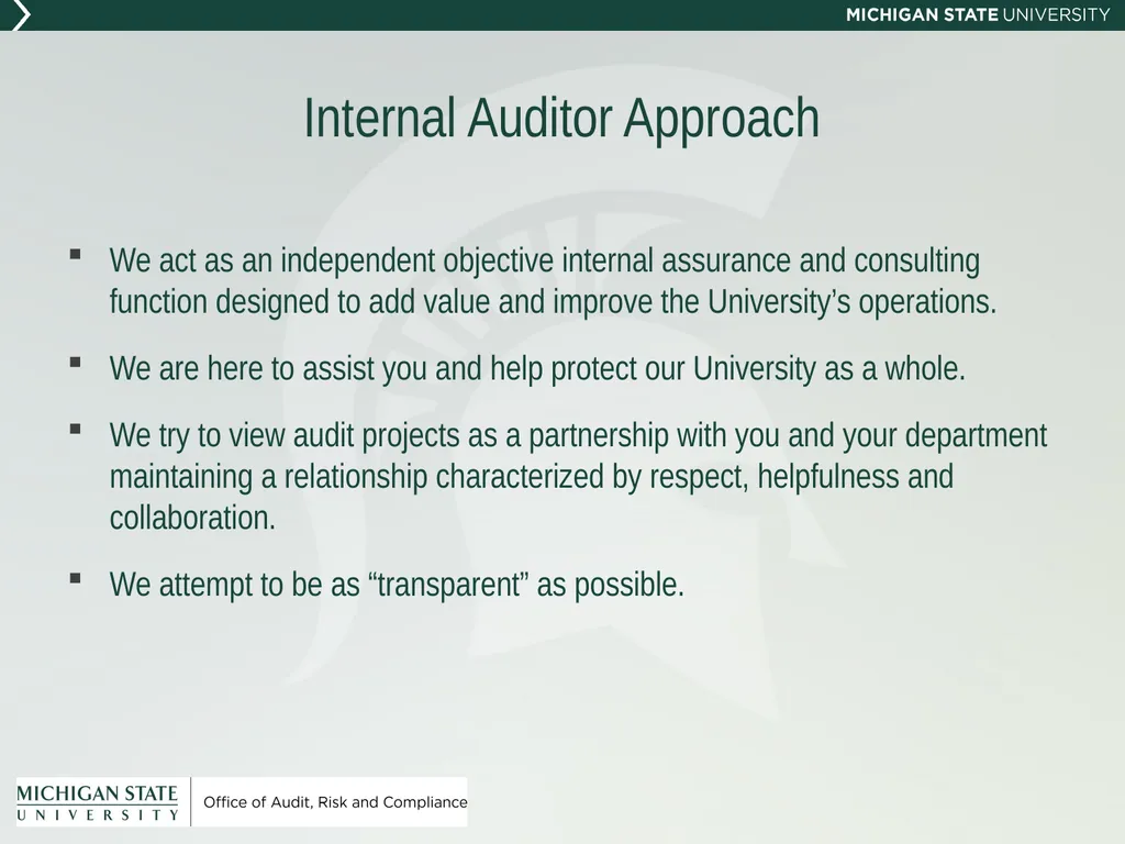 New Administrator Orientation Office of Audit, - slide 7 of 38