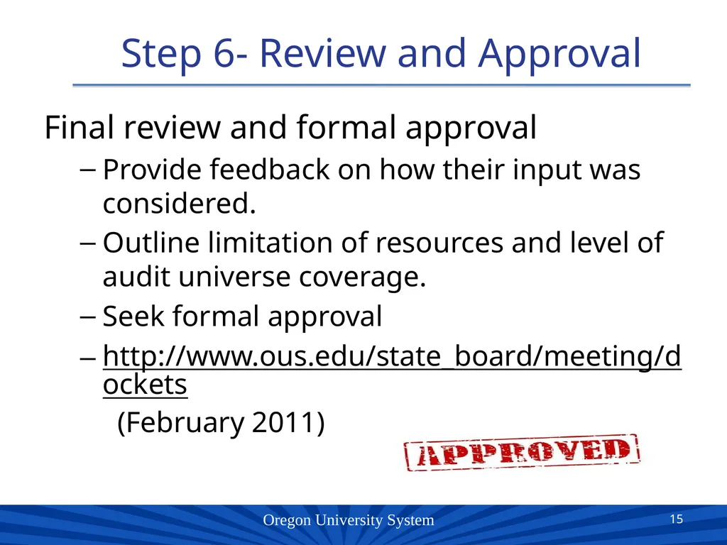 Oregon University System Presented by: Patricia - slide 15 of 18