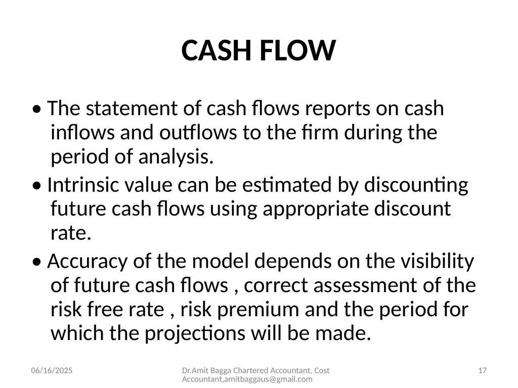VALUATION 3/19/2014 Dr.Amit Bagga Chartered - slide 17 of 68