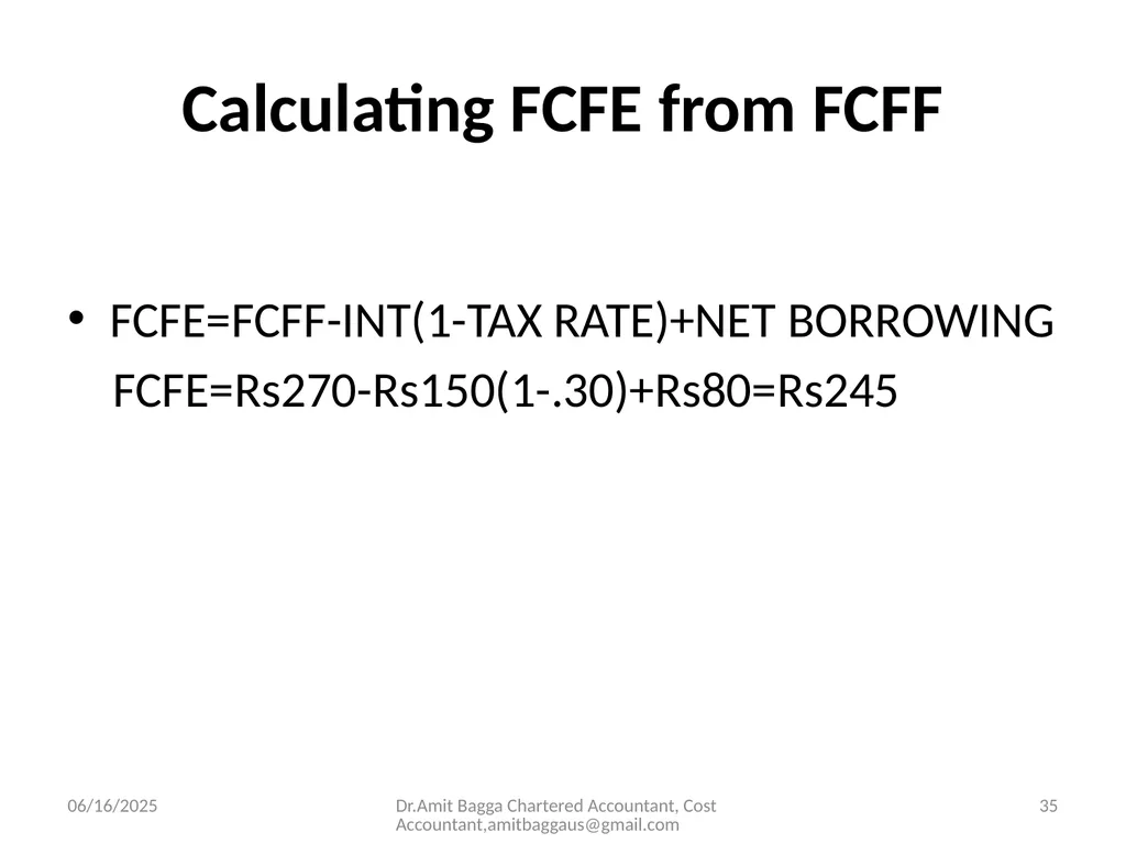 VALUATION 3/19/2014 Dr.Amit Bagga Chartered - slide 35 of 68