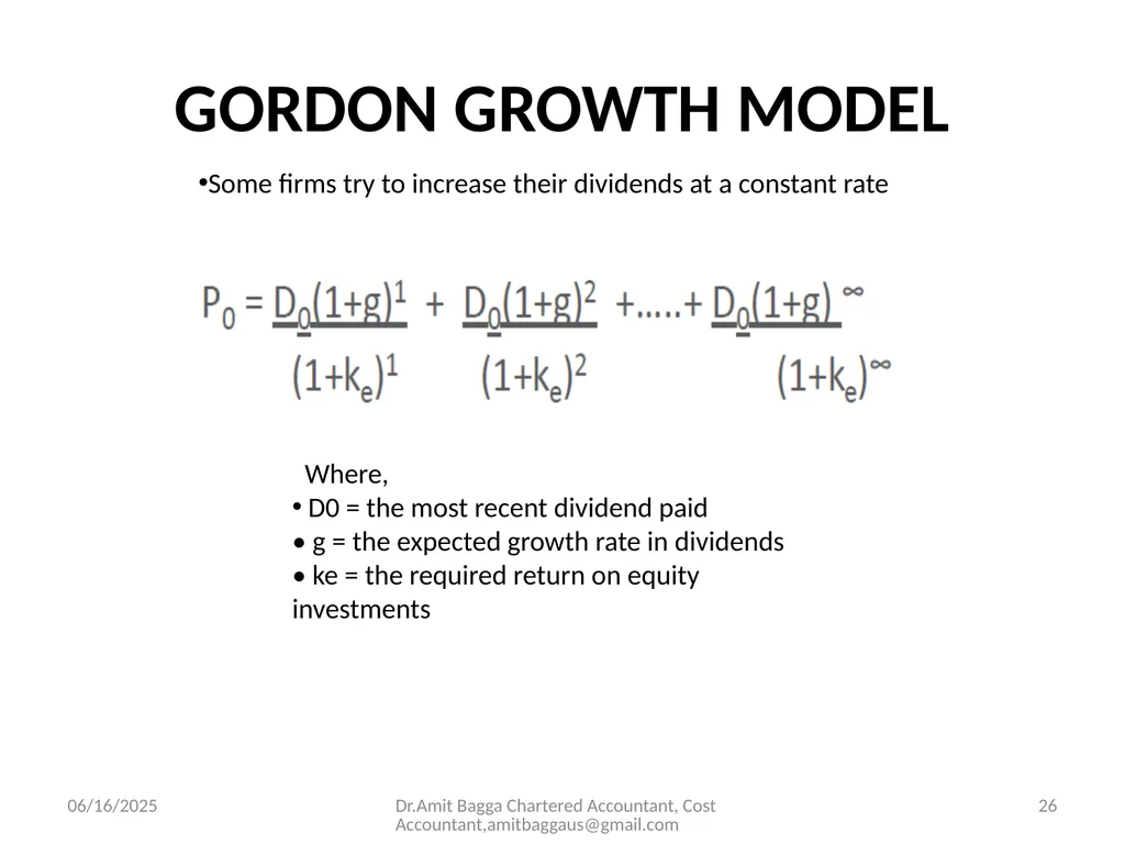 VALUATION 3/19/2014 Dr.Amit Bagga Chartered - slide 26 of 68