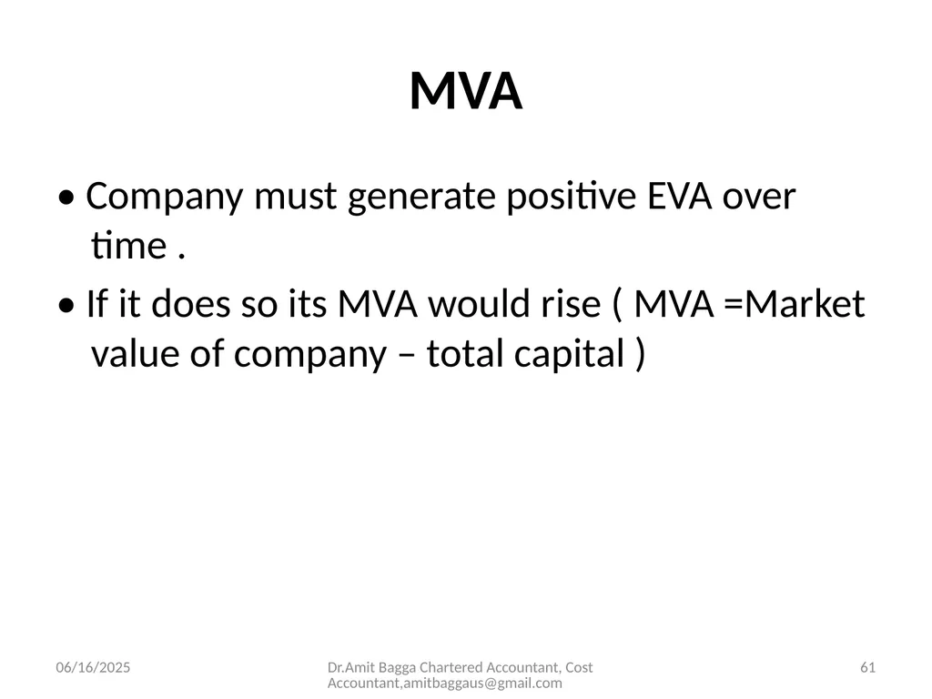 VALUATION 3/19/2014 Dr.Amit Bagga Chartered - slide 61 of 68