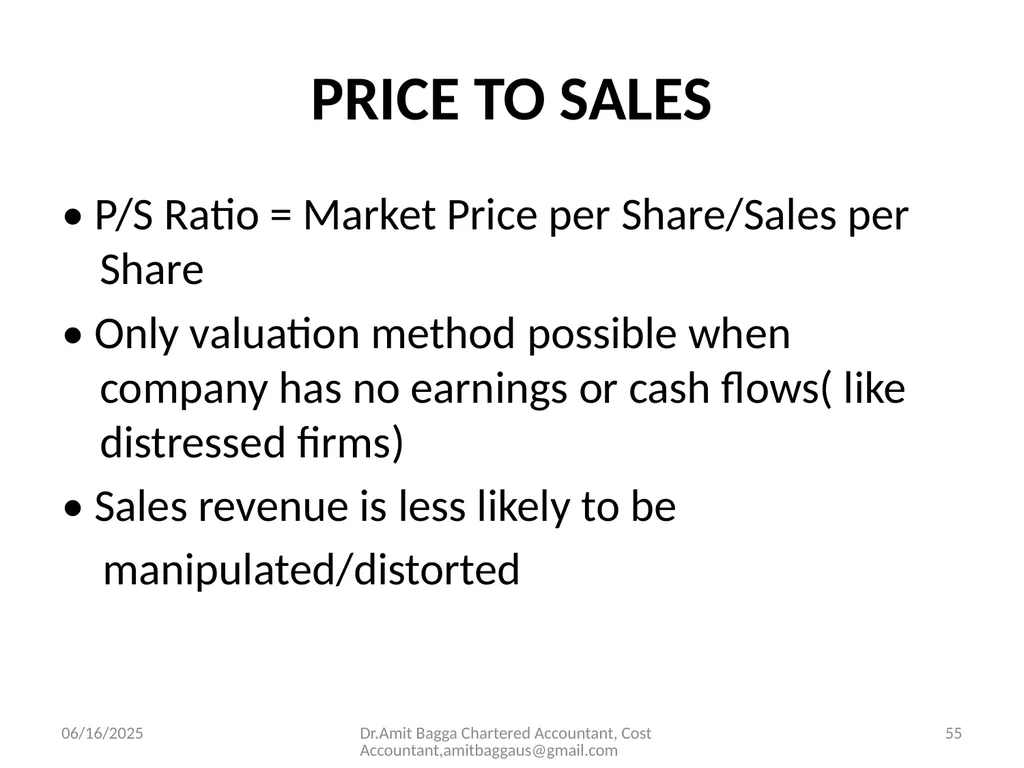 VALUATION 3/19/2014 Dr.Amit Bagga Chartered - slide 55 of 68
