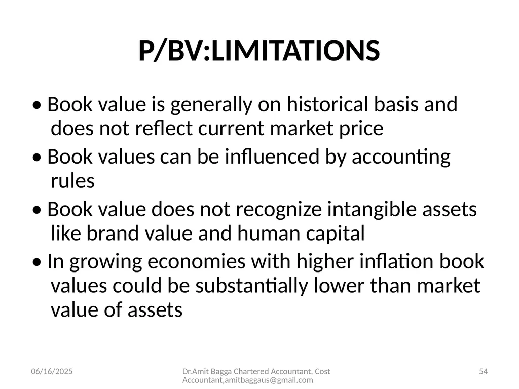 VALUATION 3/19/2014 Dr.Amit Bagga Chartered - slide 54 of 68