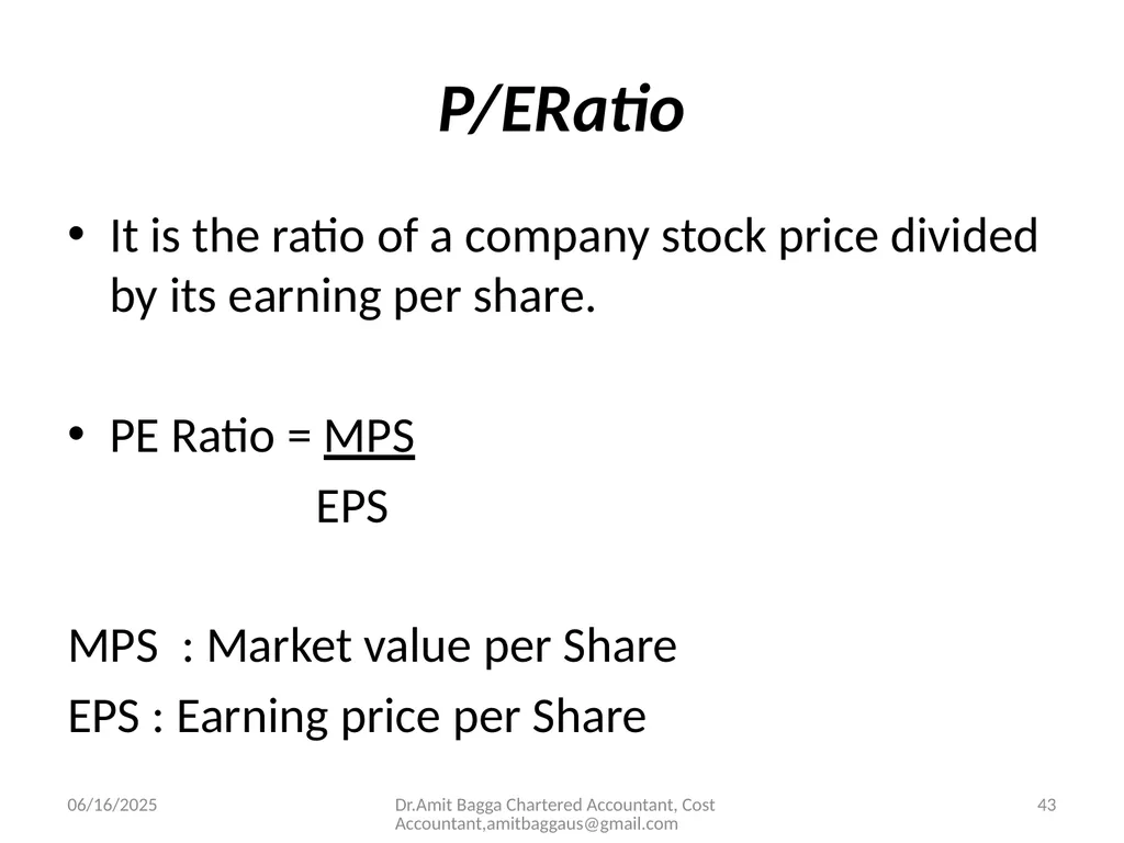 VALUATION 3/19/2014 Dr.Amit Bagga Chartered - slide 43 of 68