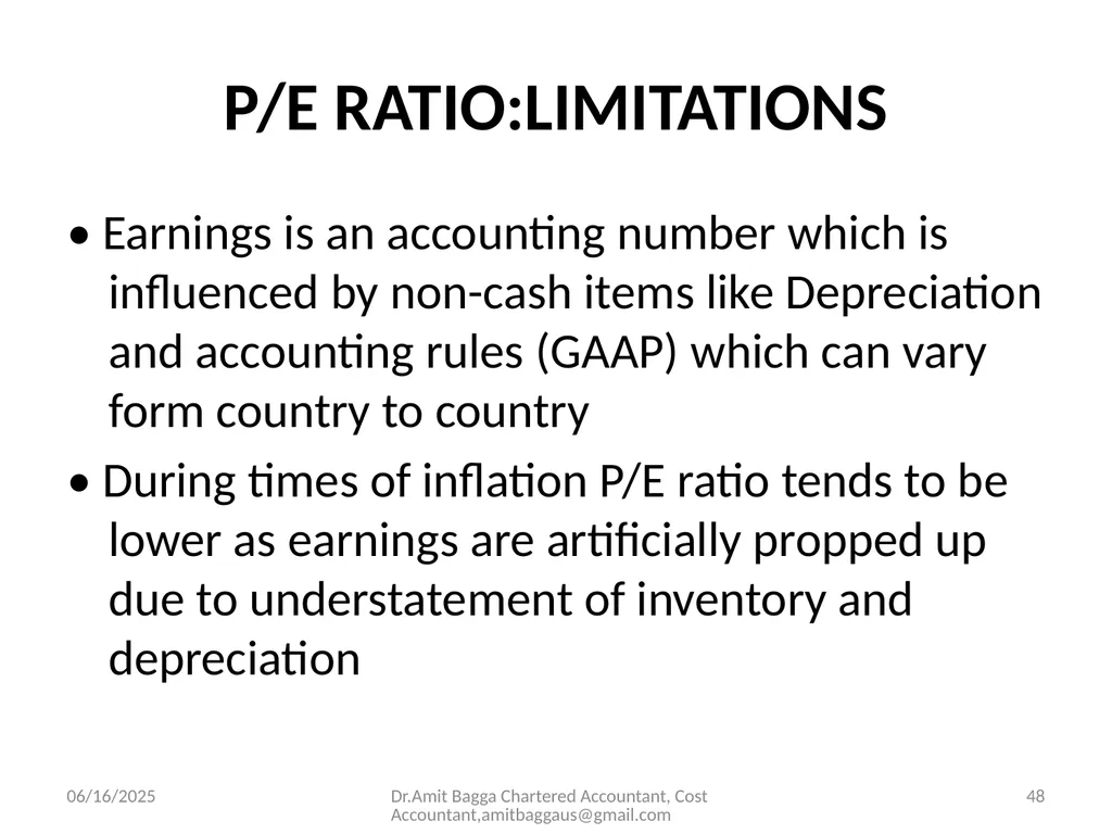 VALUATION 3/19/2014 Dr.Amit Bagga Chartered - slide 48 of 68