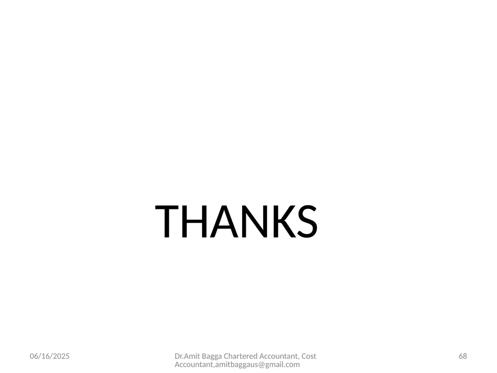 VALUATION 3/19/2014 Dr.Amit Bagga Chartered - slide 68 of 68