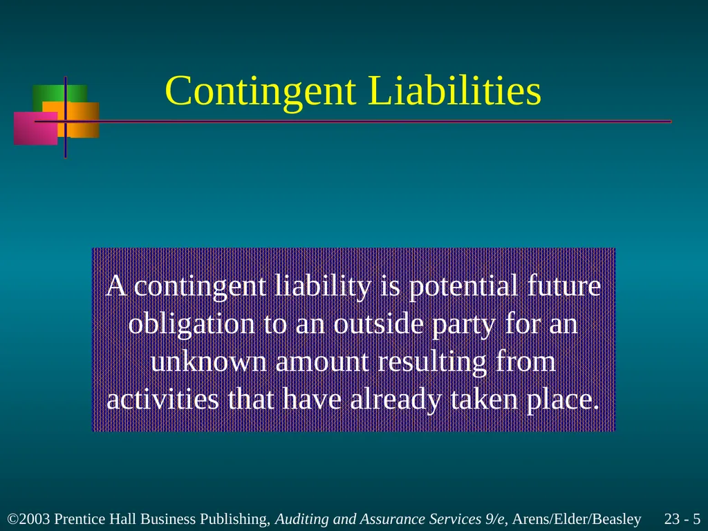 Completing the Audit Chapter 23 Learning Objective - slide 5 of 37