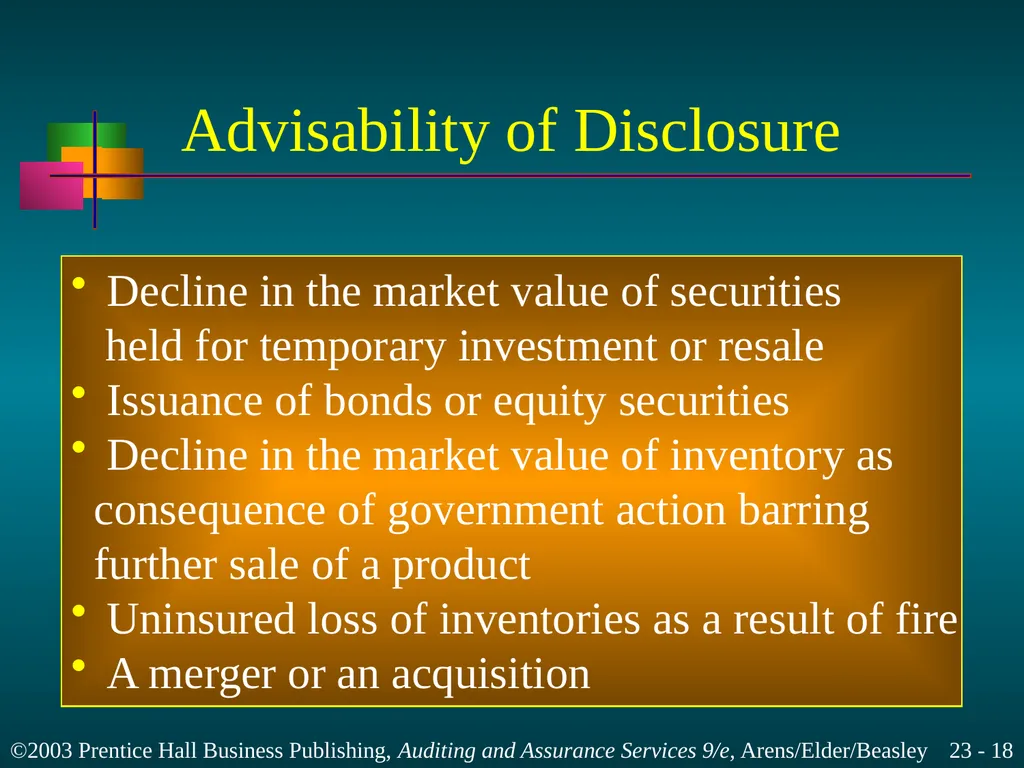 Completing the Audit Chapter 23 Learning Objective - slide 18 of 37