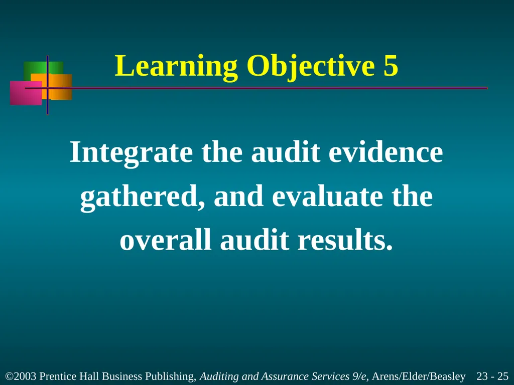 Completing the Audit Chapter 23 Learning Objective - slide 25 of 37
