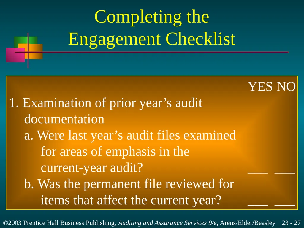 Completing the Audit Chapter 23 Learning Objective - slide 27 of 37