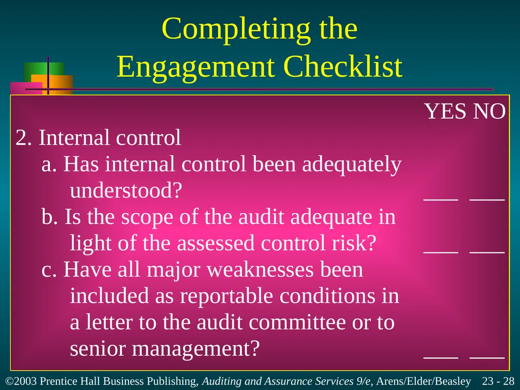 Completing the Audit Chapter 23 Learning Objective - slide 28 of 37