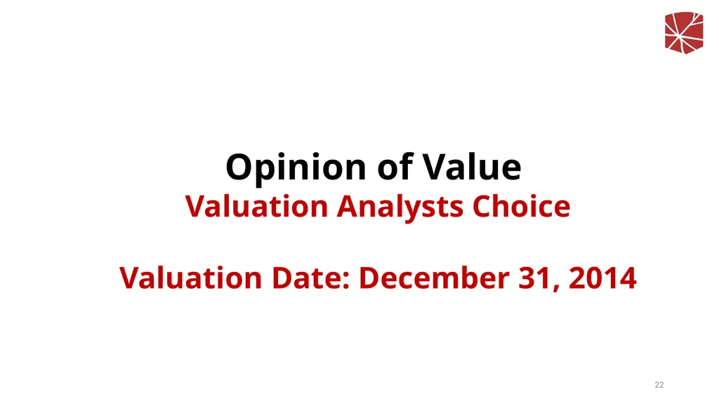 Introduction to Valuation Chris Young, Ph.D. - slide 22 of 52