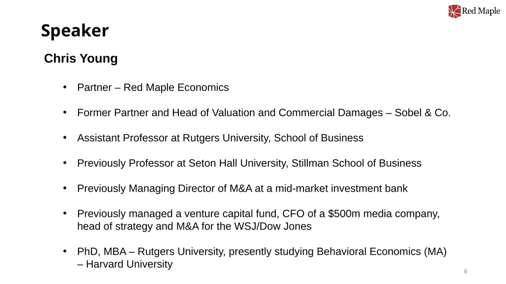 Introduction to Valuation Chris Young, Ph.D. - slide 6 of 52