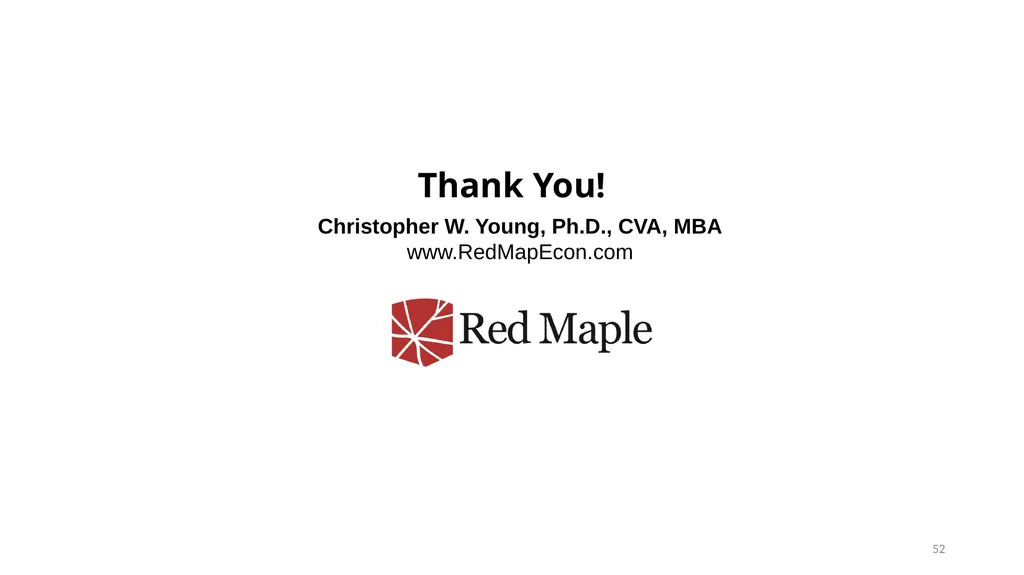 Introduction to Valuation Chris Young, Ph.D. - slide 52 of 52