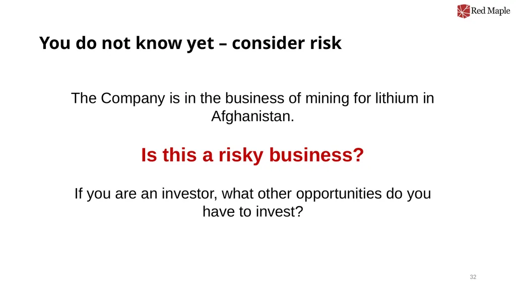 Introduction to Valuation Chris Young, Ph.D. - slide 32 of 52