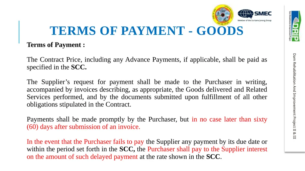 Important aspects of procurement and contract - slide 35 of 40
