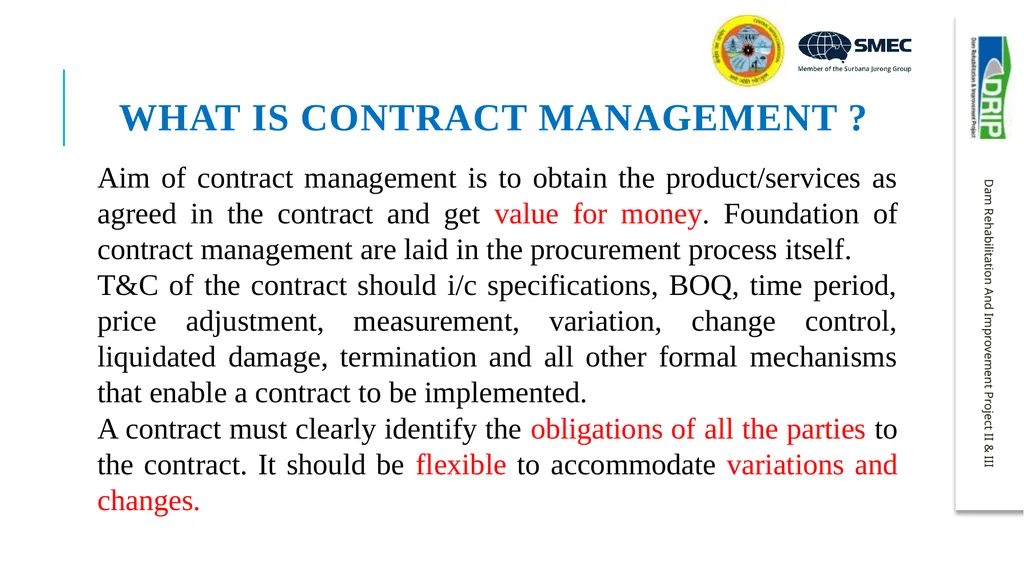 Important aspects of procurement and contract - slide 19 of 40