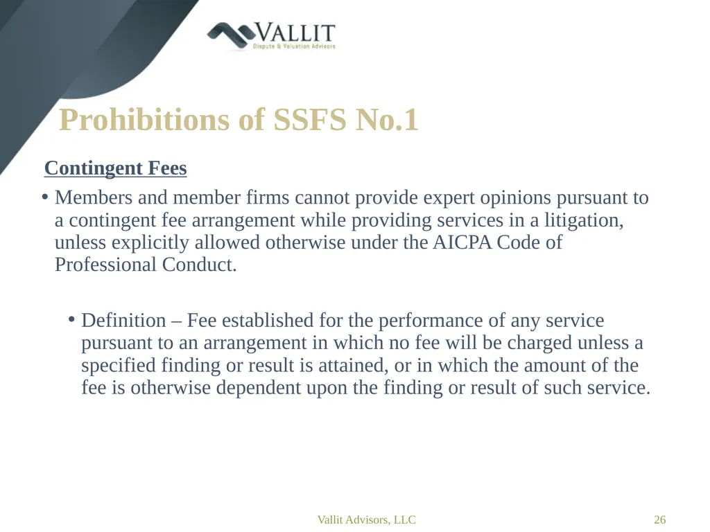 Statement on Standards for Forensic Services (SSFS - slide 26 of 37