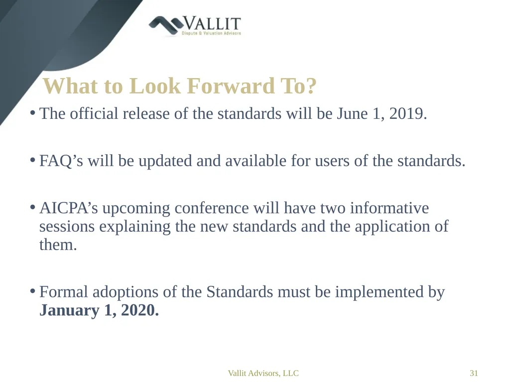 Statement on Standards for Forensic Services (SSFS - slide 31 of 37
