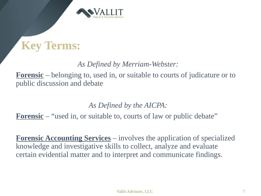 Statement on Standards for Forensic Services (SSFS - slide 7 of 37