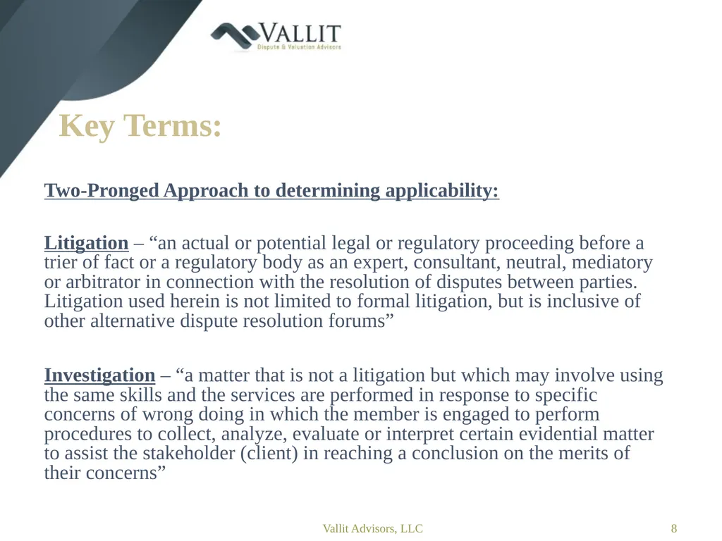 Statement on Standards for Forensic Services (SSFS - slide 8 of 37
