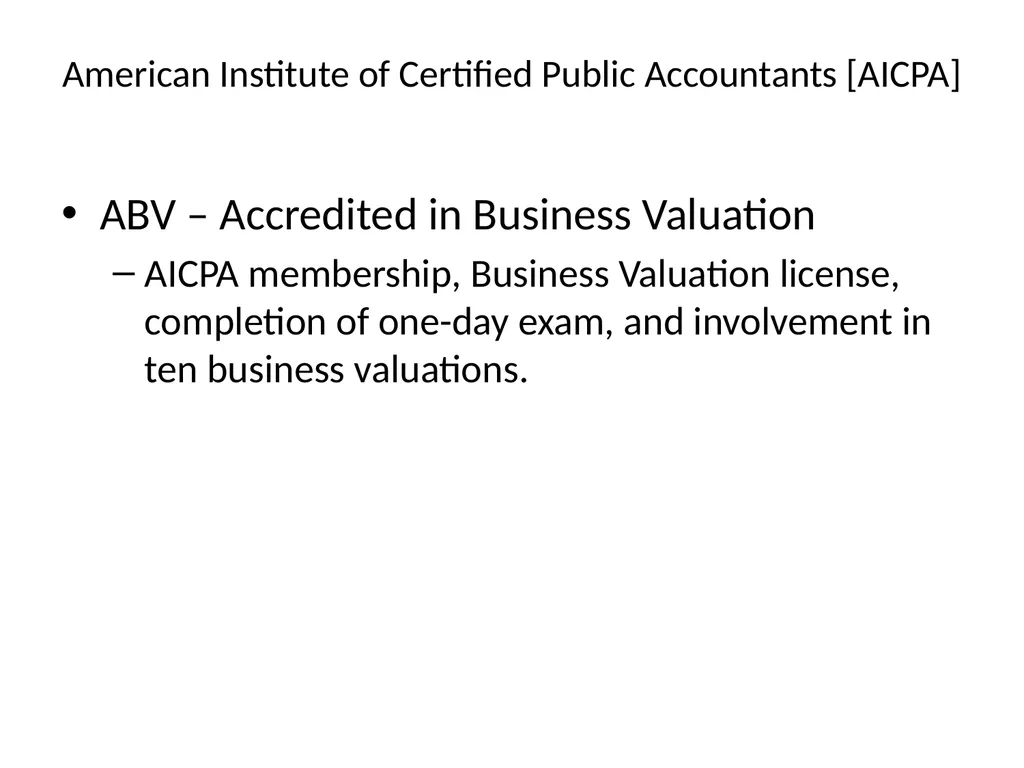 Reviewing a Business Valuation Riley J. - slide 14 of 61