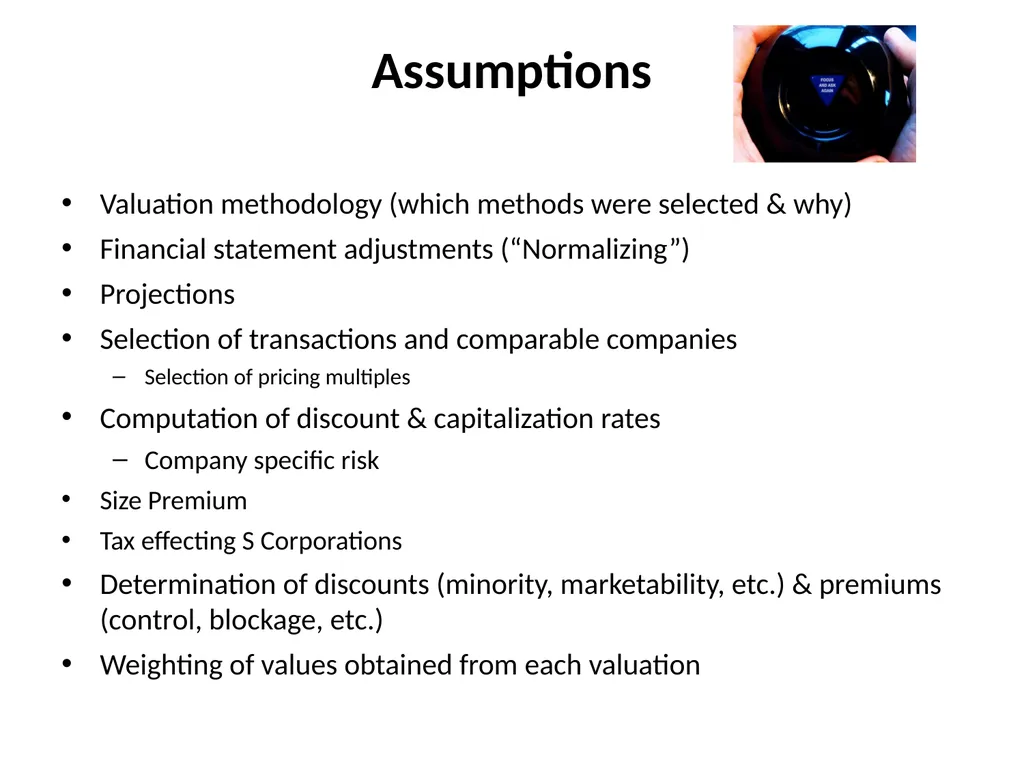 Reviewing a Business Valuation Riley J. - slide 55 of 61