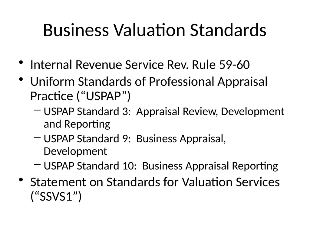 Reviewing a Business Valuation Riley J. - slide 17 of 61