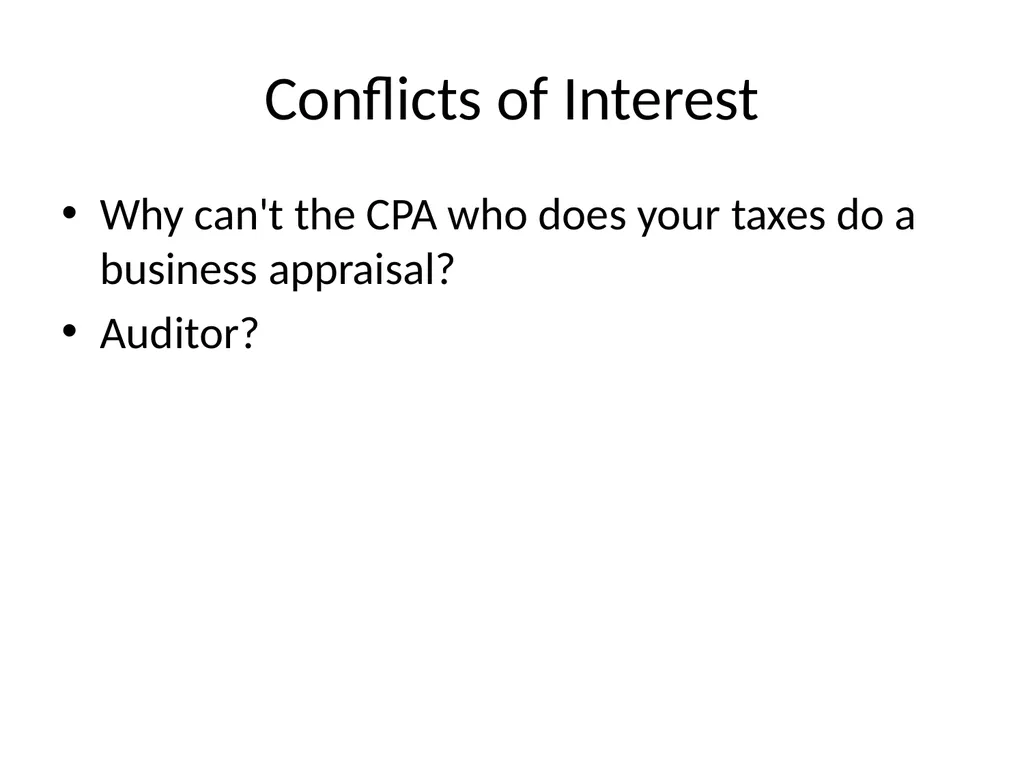 Reviewing a Business Valuation Riley J. - slide 10 of 61