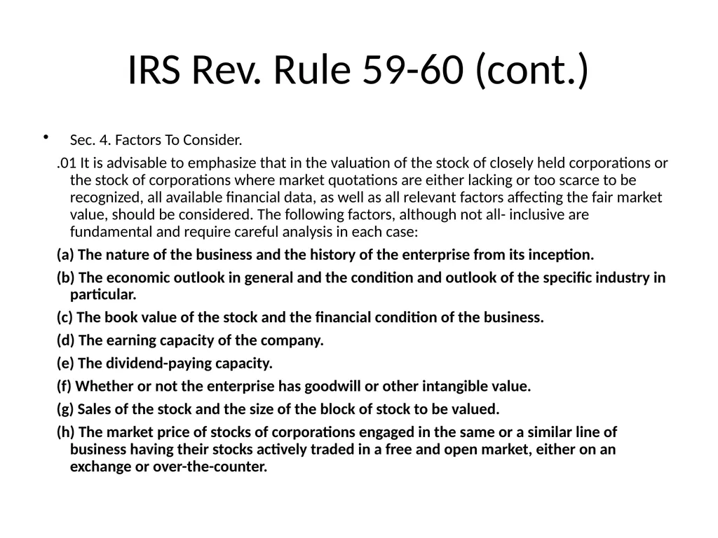 Reviewing a Business Valuation Riley J. - slide 22 of 61