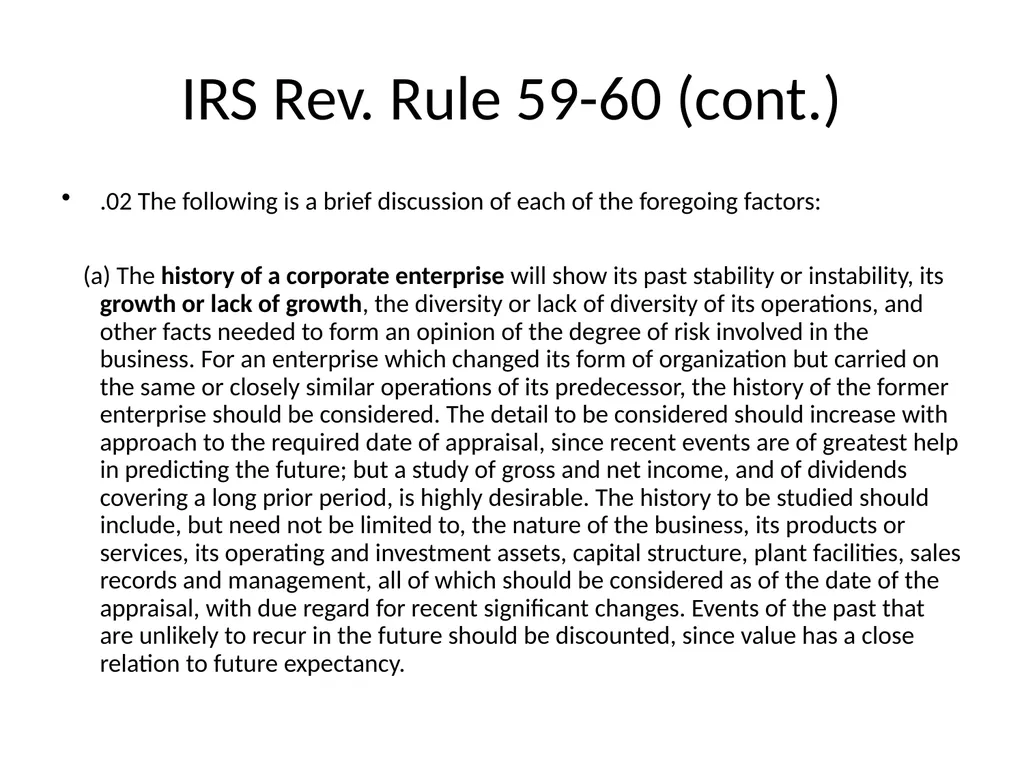 Reviewing a Business Valuation Riley J. - slide 23 of 61