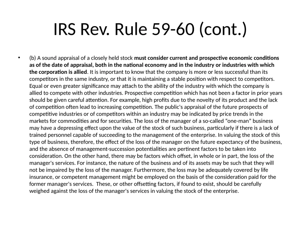 Reviewing a Business Valuation Riley J. - slide 24 of 61