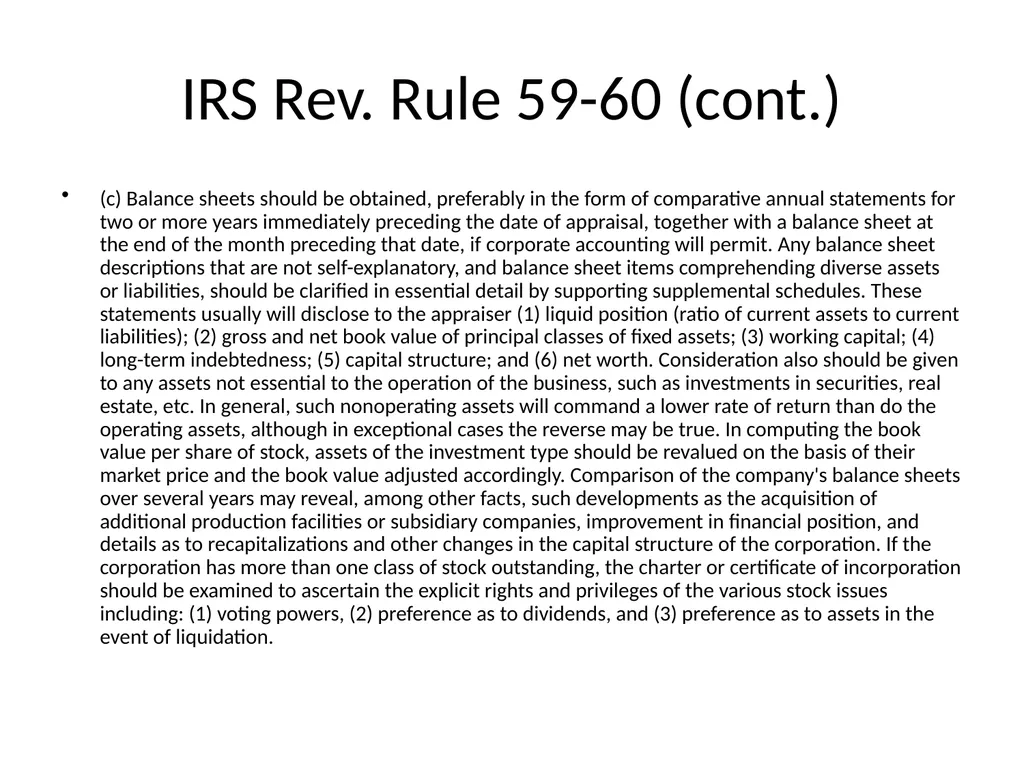 Reviewing a Business Valuation Riley J. - slide 25 of 61