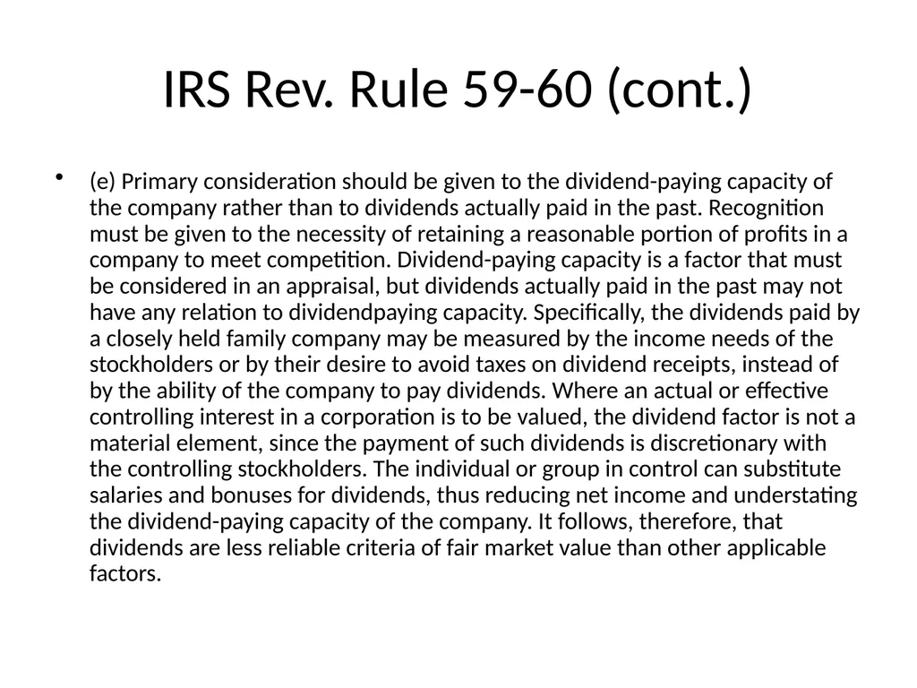Reviewing a Business Valuation Riley J. - slide 27 of 61